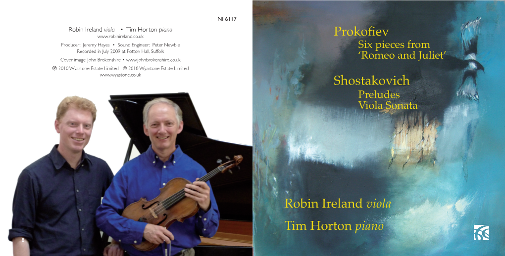 Prokofiev Shostakovich Robin Ireland Viola Tim Horton Piano