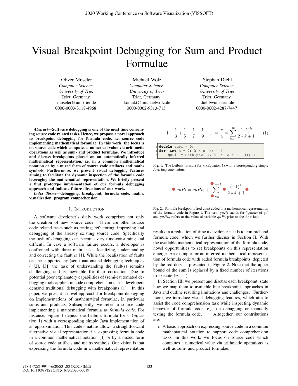 Visual Breakpoint Debugging for Sum and Product Formulae