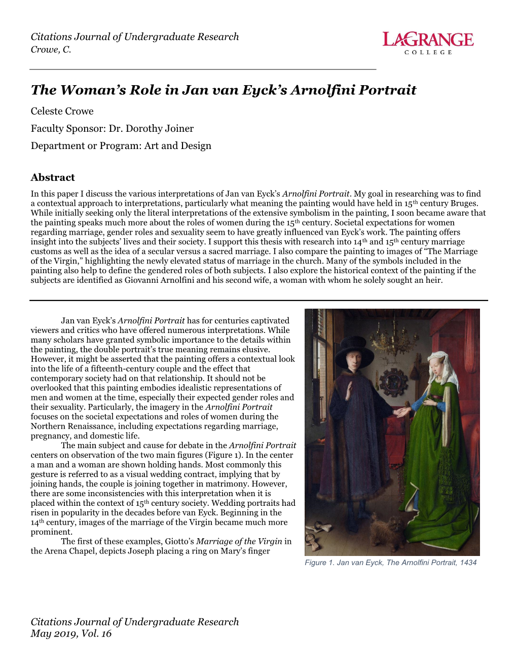 The Woman's Role in Jan Van Eyck's Arnolfini Portrait