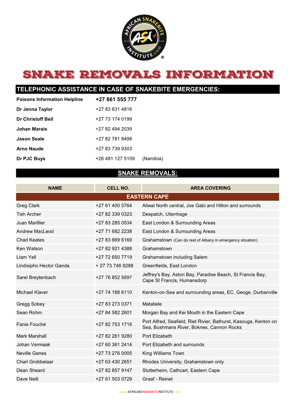 Snake Removals