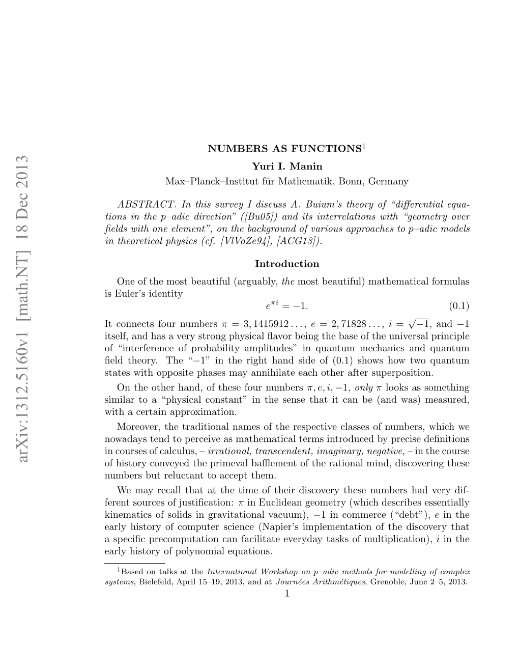 A Survey Paper by Yu. I. Manin