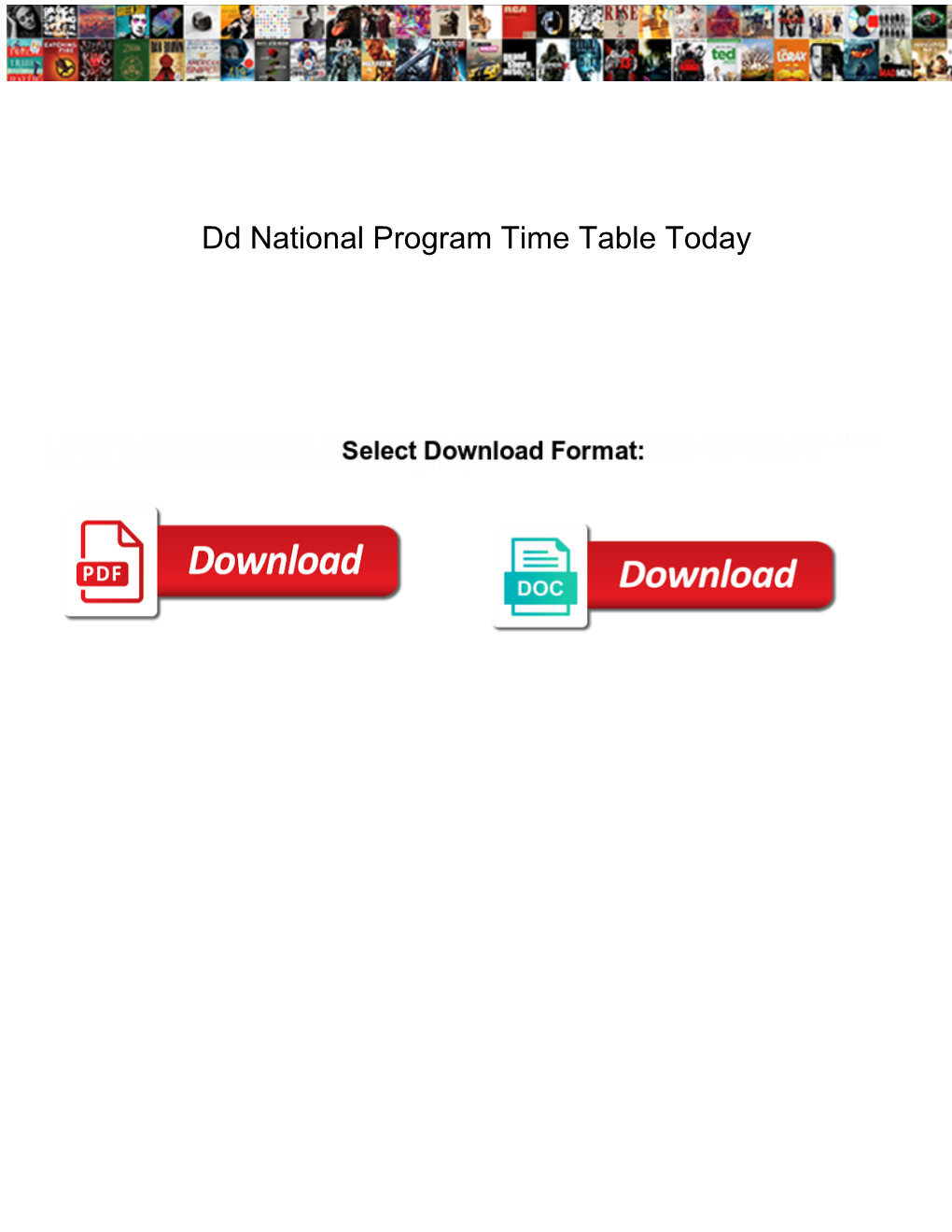 Dd National Program Time Table Today