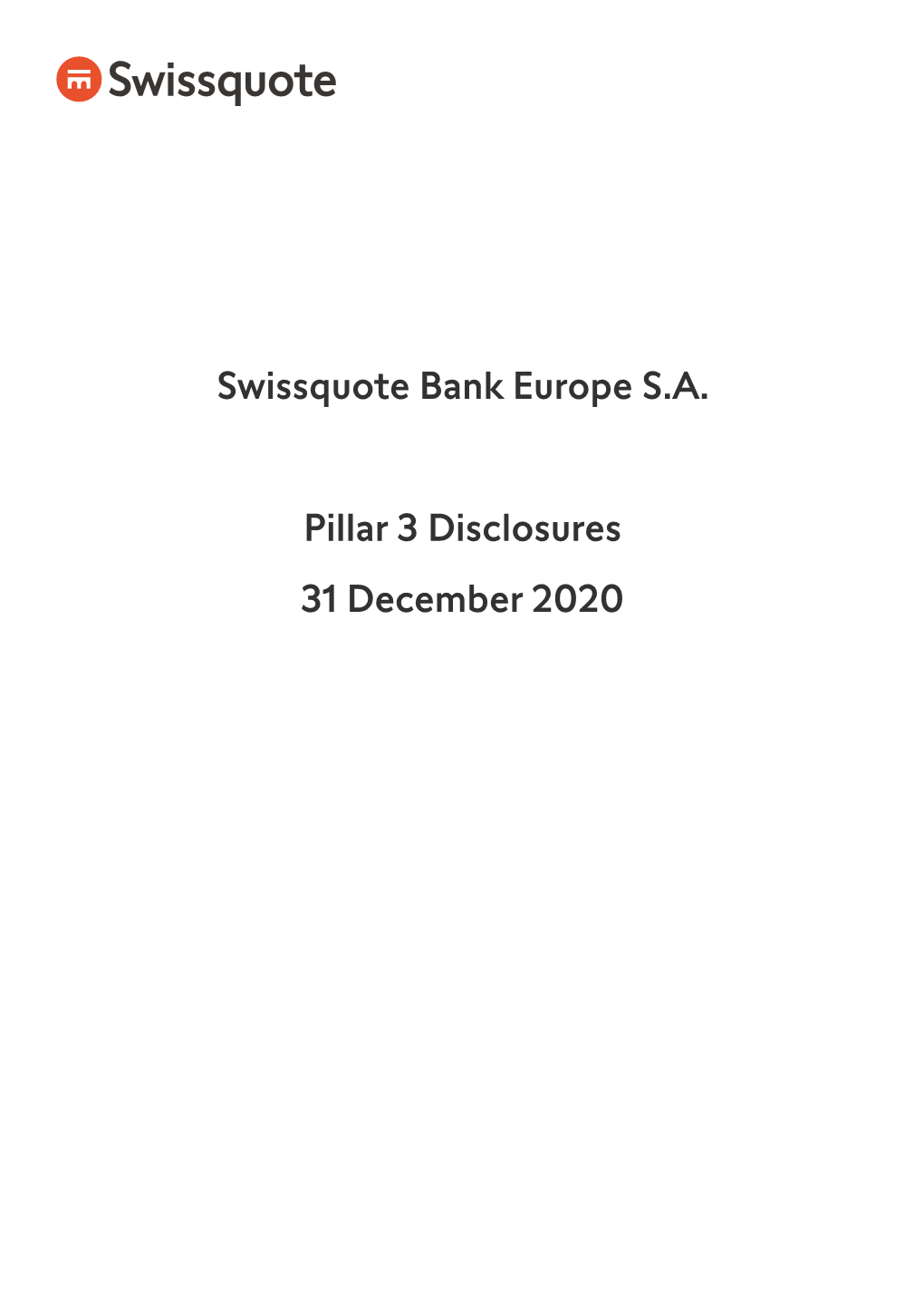 Pillar 3 Disclosures 31 December 2020