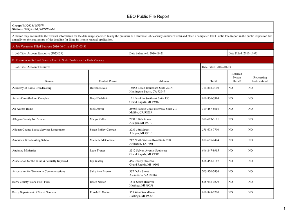 EEO Public File Report