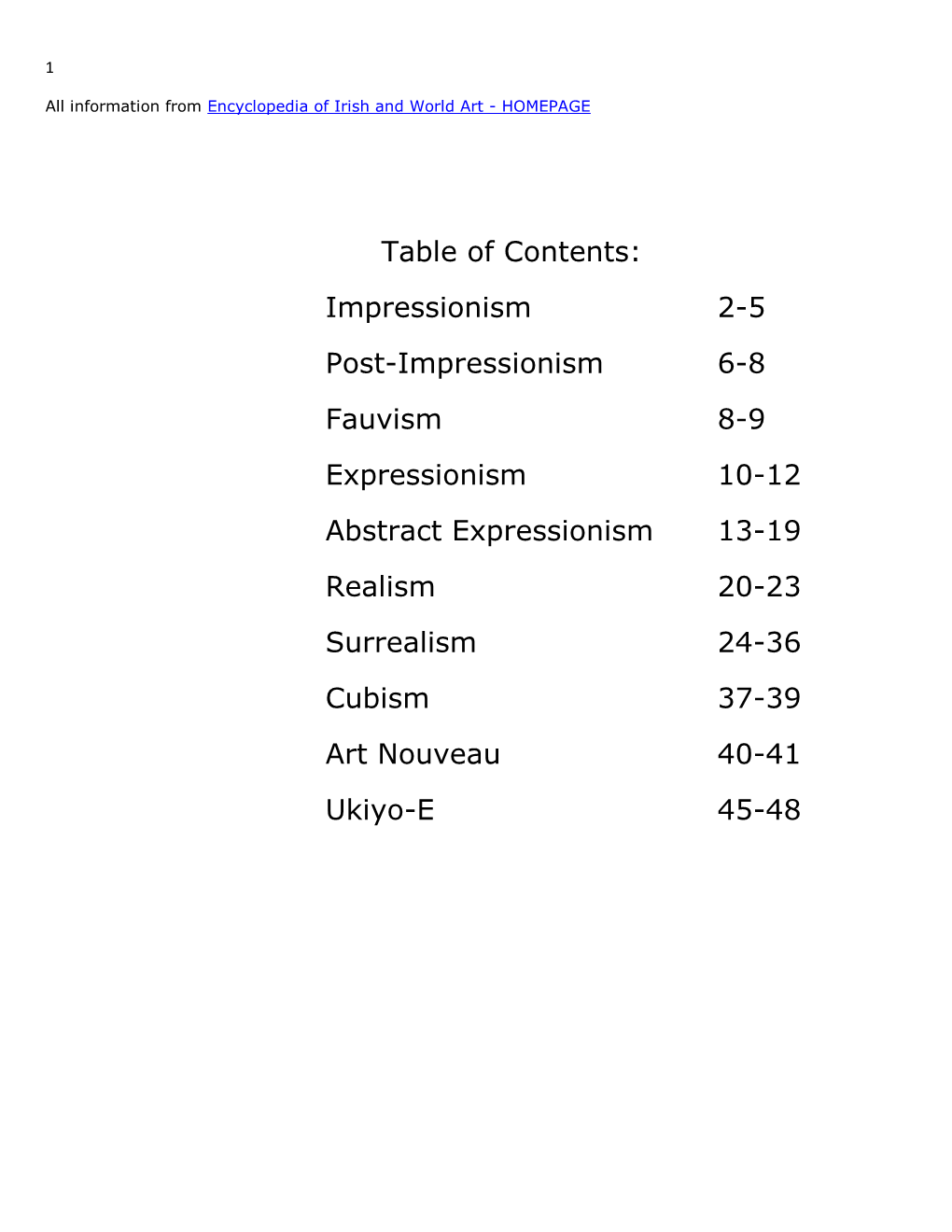 Modern Art Movements Such As Cubism, Anti-Art Dada, Or Surrealism, Its Impact on Modern Art Was Enormous