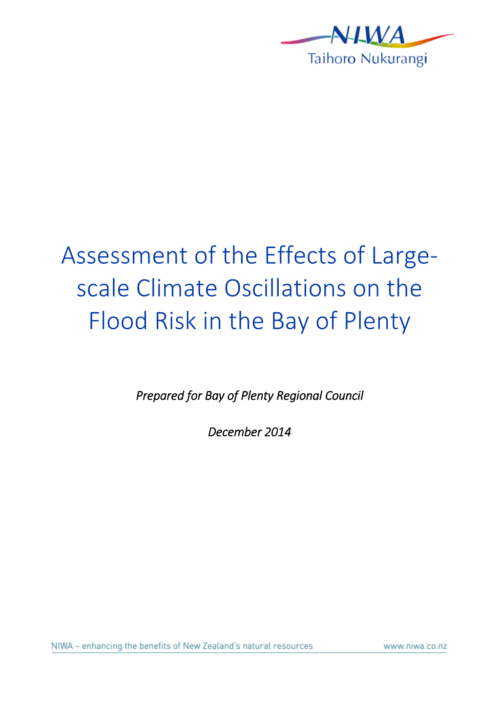 Scale Climate Oscillations on the Flood Risk in the Bay of Plenty