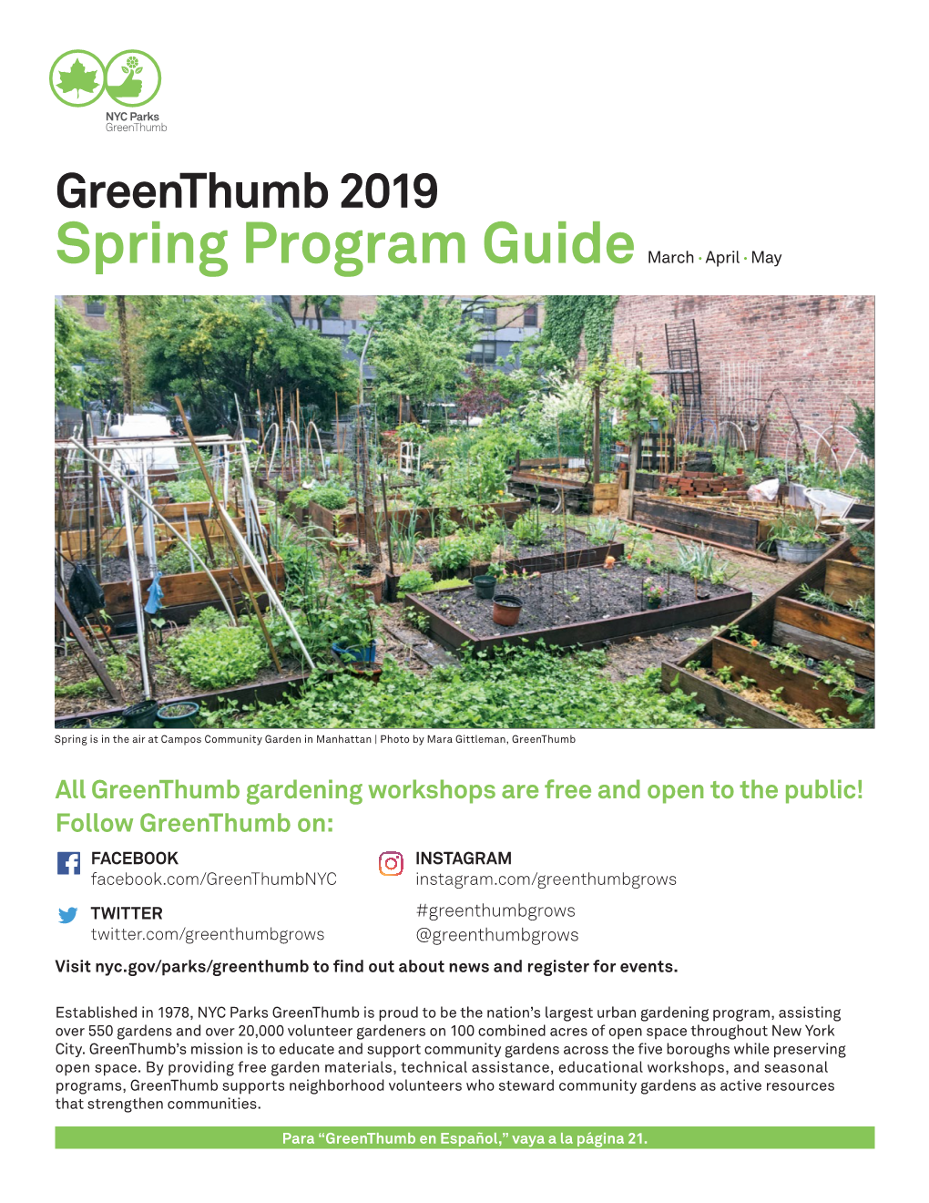Greenthumb 2019 Spring Program Guide