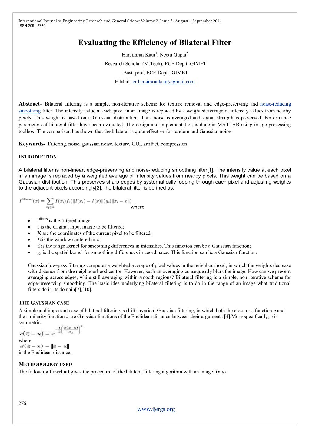 36. Evaluating the Efficiency of Bilateral Filter