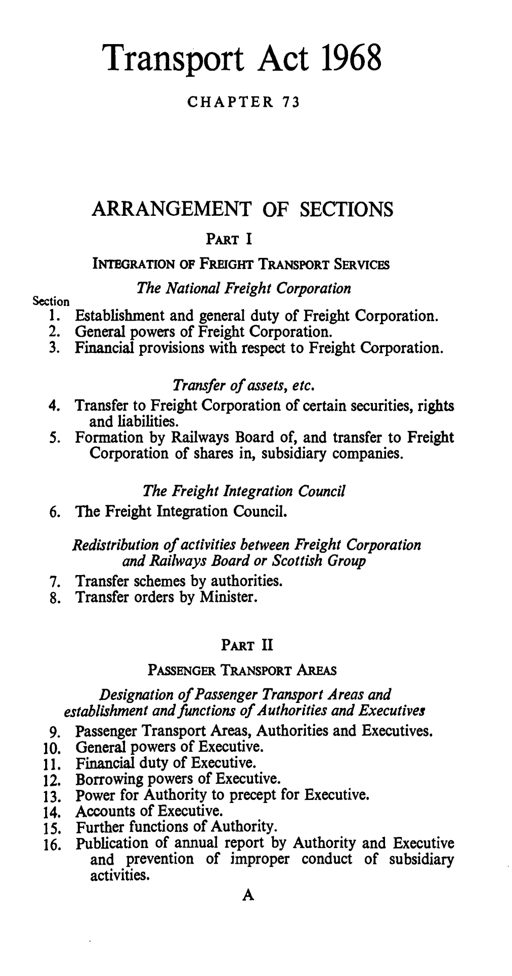 Transport Act 1968 CHAPTER 73