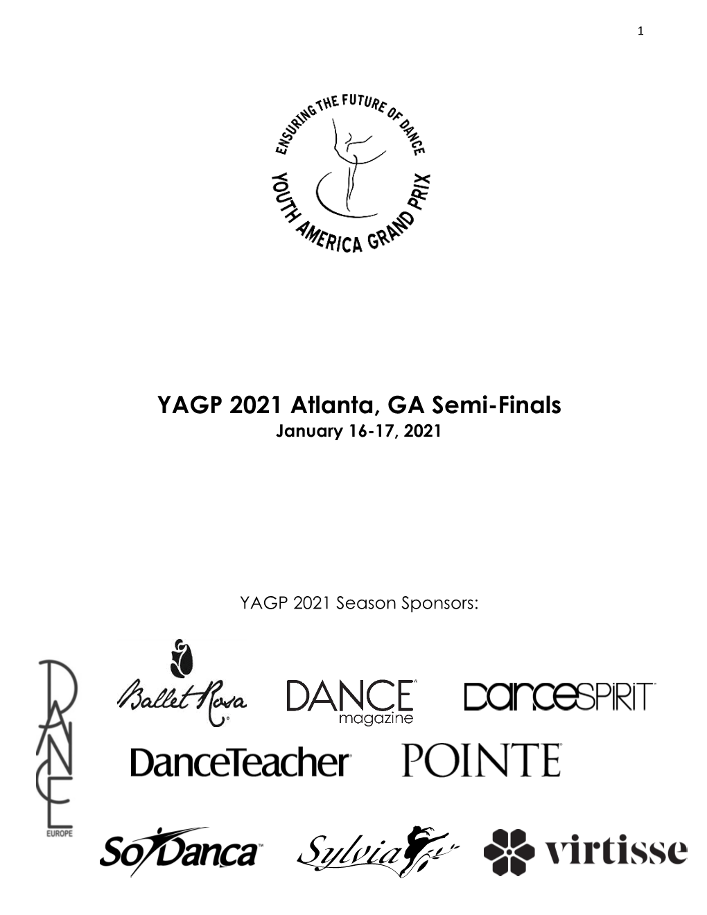 YAGP 2021 Atlanta, GA Semi-Finals January 16-17, 2021