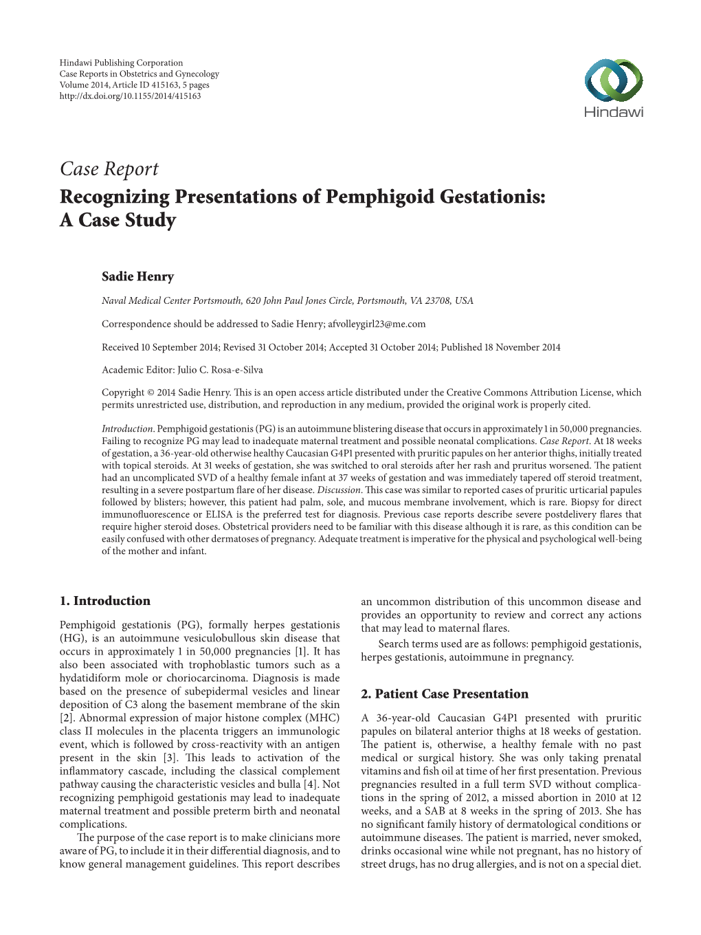 Recognizing Presentations of Pemphigoid Gestationis: a Case Study