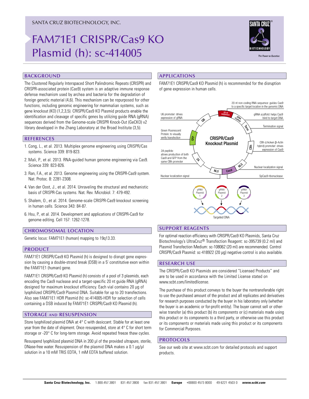 FAM71E1 CRISPR/Cas9 KO Plasmid (H): Sc-414005