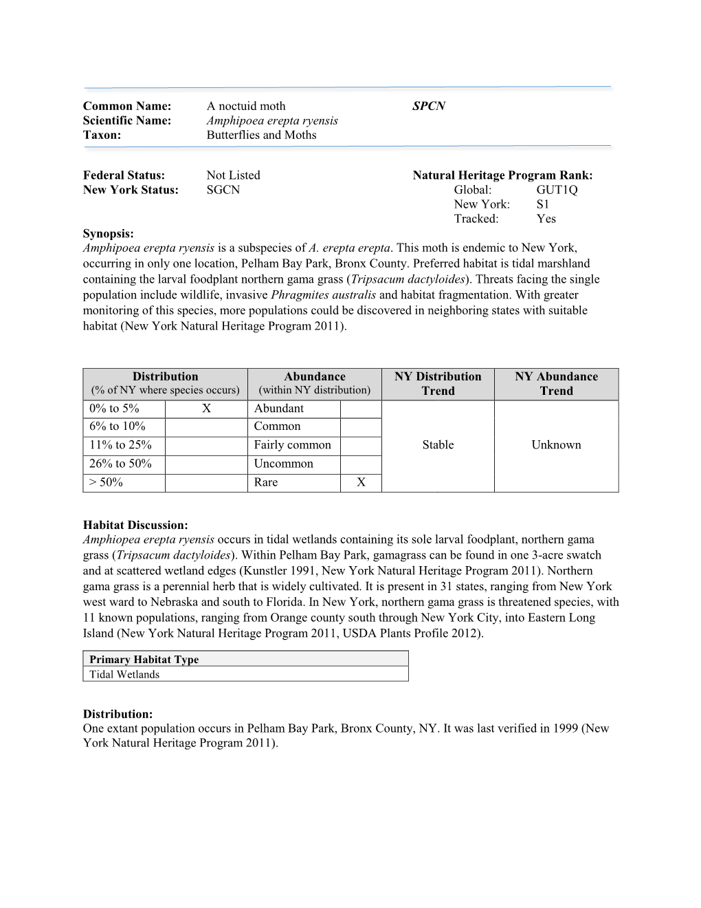 NYSDEC SWAP SPCN Butterflies Moths