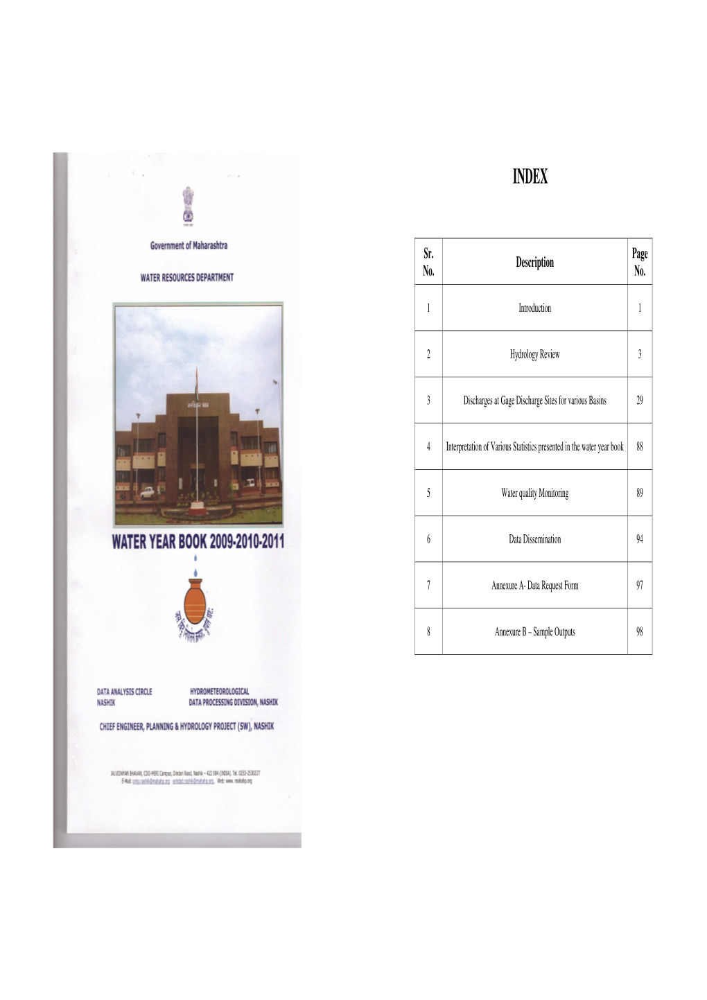 Sr. No. Description Page