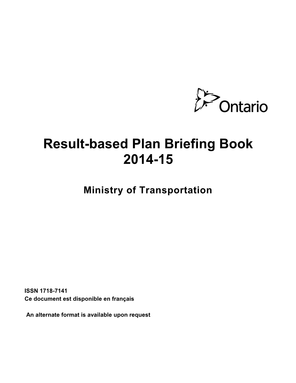 Result-Based Plan Briefing Books 2014-15