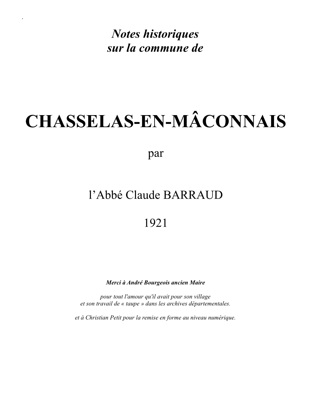 Chasselas-En-Mâconnais