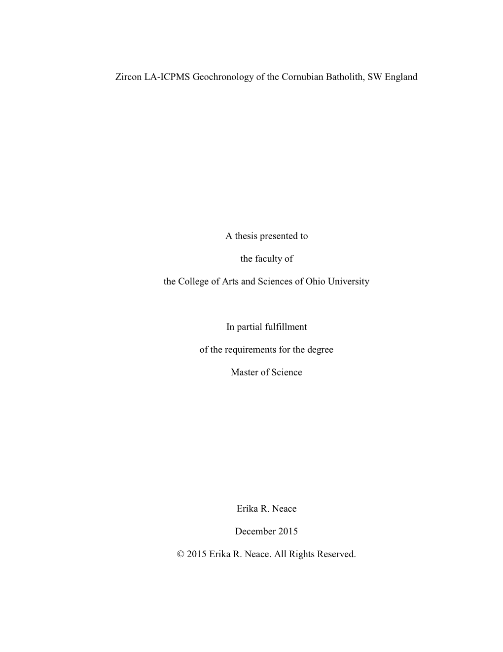 Zircon LA-ICPMS Geochronology of the Cornubian Batholith, SW England