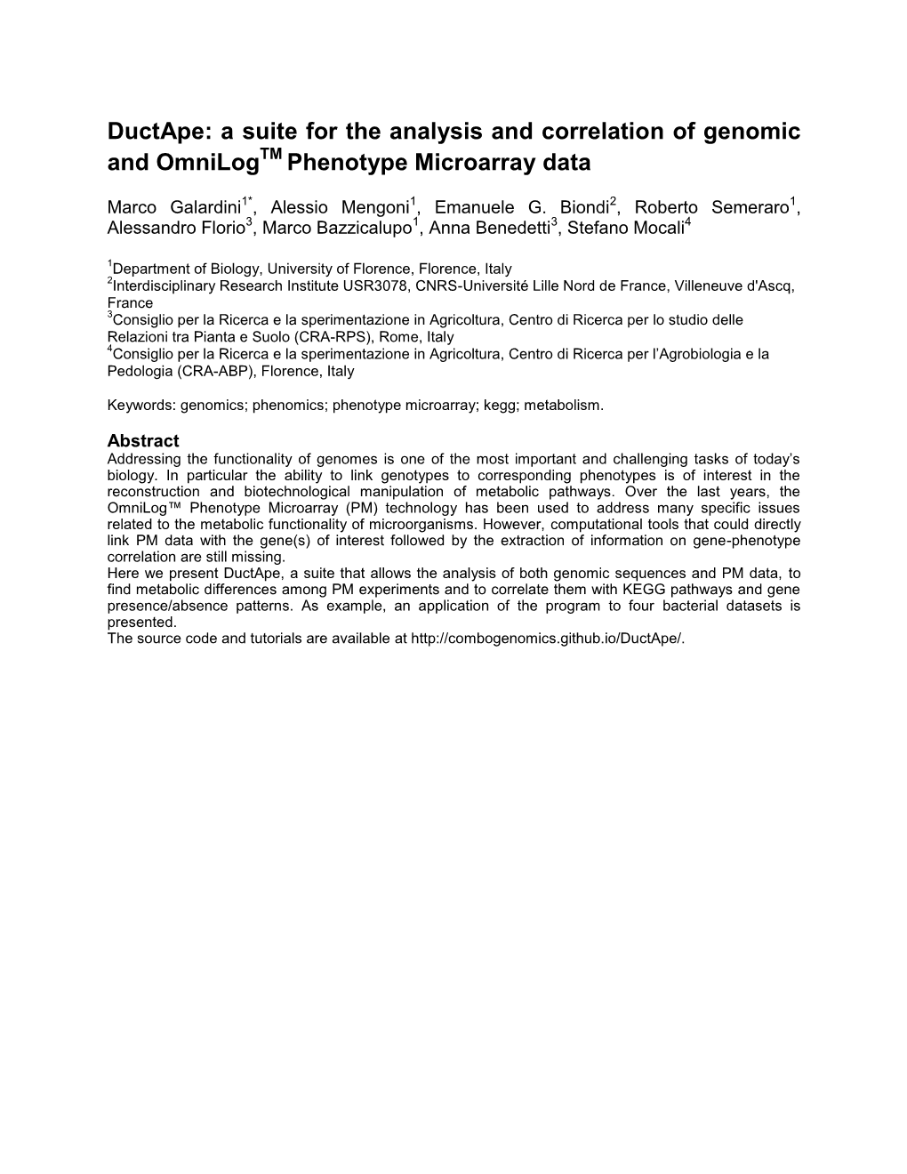 A Suite for the Analysis and Correlation of Genomic and Phenotype