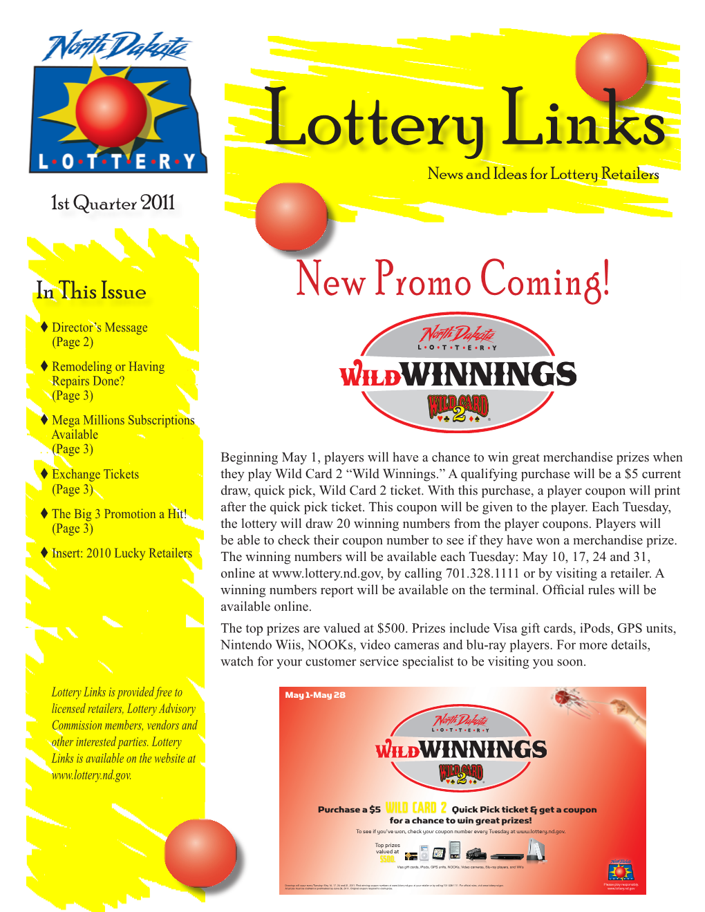 Lottery Links News and Ideas for Lottery Retailers 1St Quarter 2011