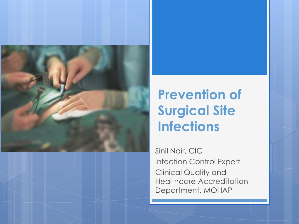 Prevention of Surgical Site Infections