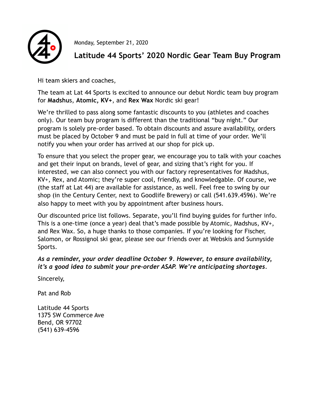 Nordic Gear Team Buy Program and Pricing