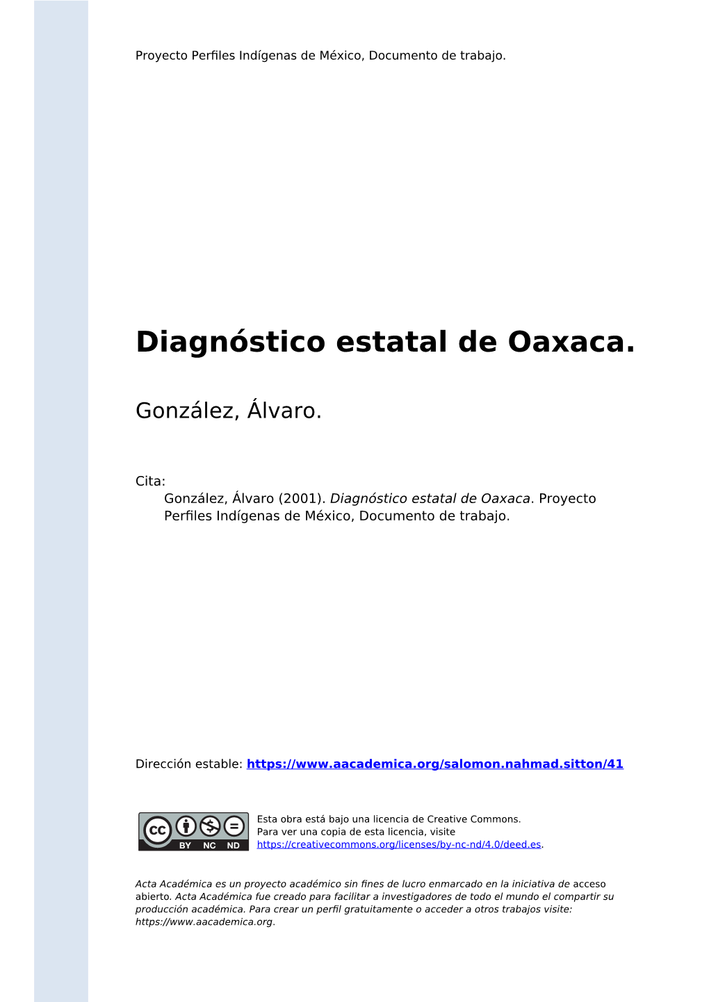 Diagnóstico Estatal De Oaxaca