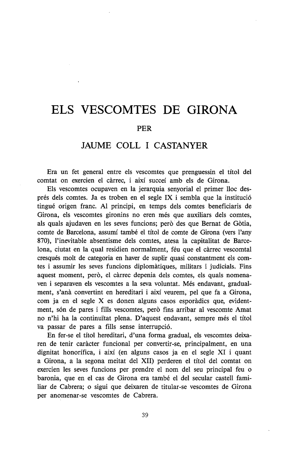 Els Vescomtes De Girona