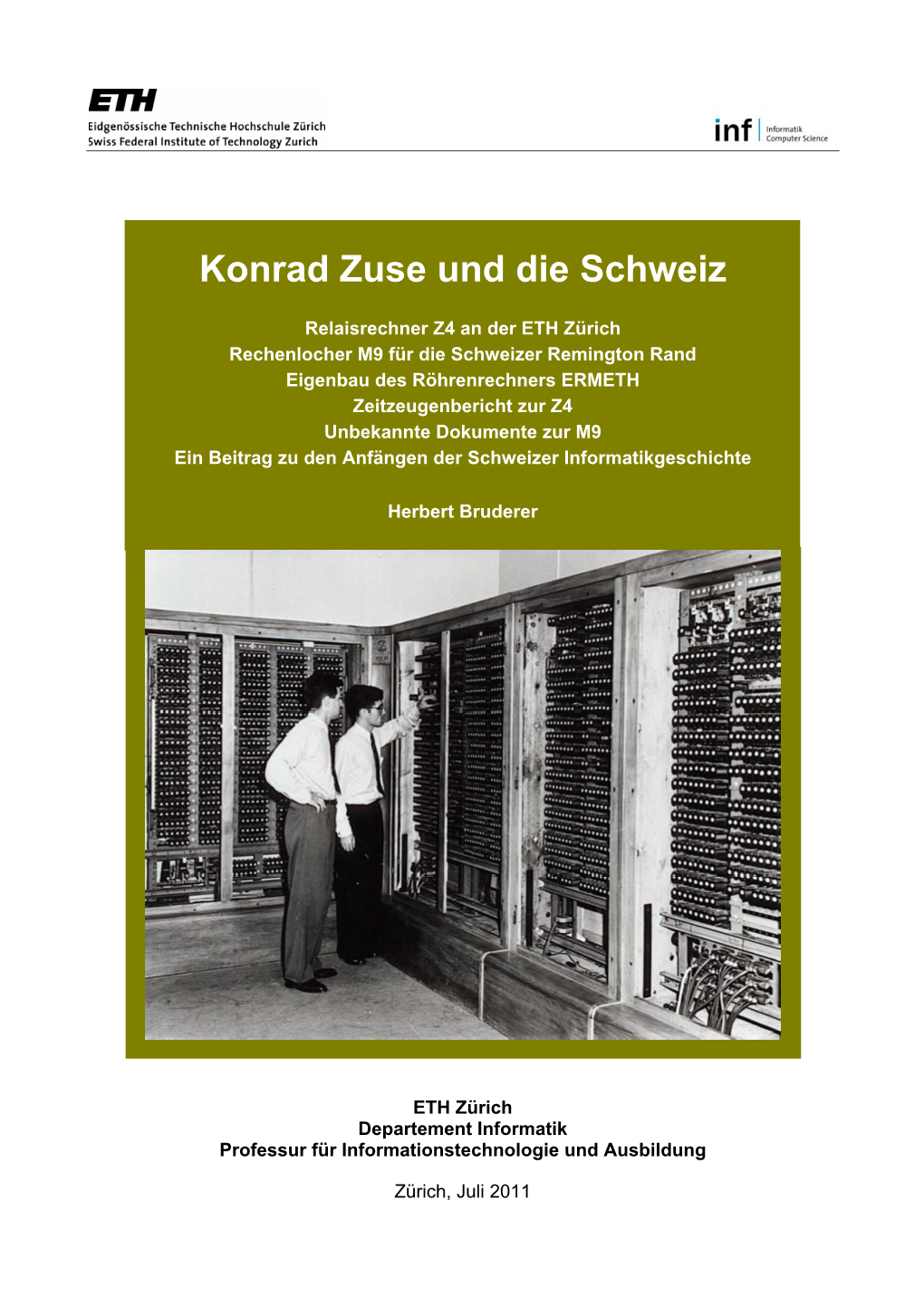 Konrad Zuse Und Die Schweiz