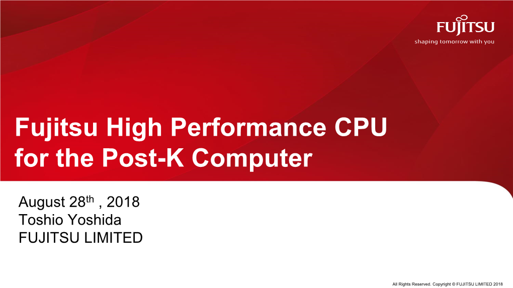 Fujitsu High Performance CPU for the Post-K Computer