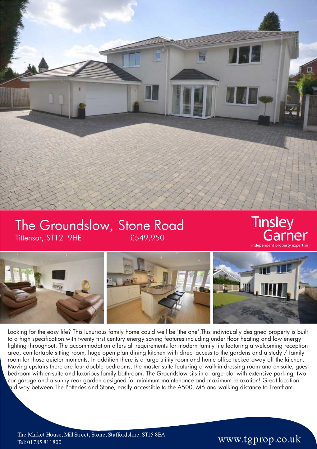 The Groundslow, Stone Road Tittensor, ST12 9HE £549,950