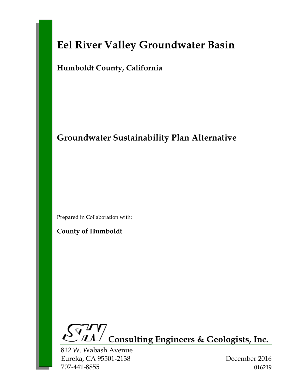 Groundwater Sustainability Plan Alternative