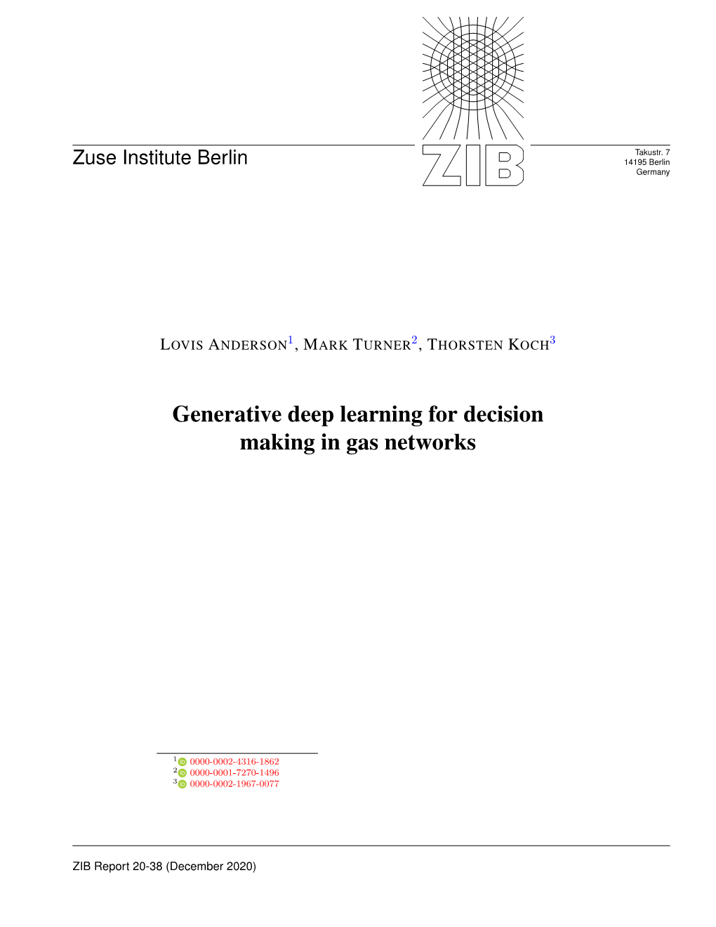 Generative Deep Learning for Decision Making in Gas Networks