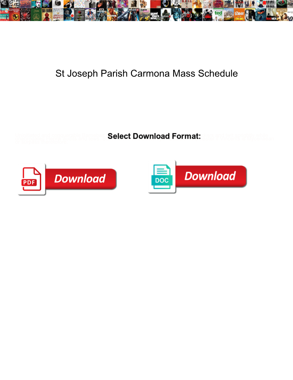St Joseph Parish Carmona Mass Schedule