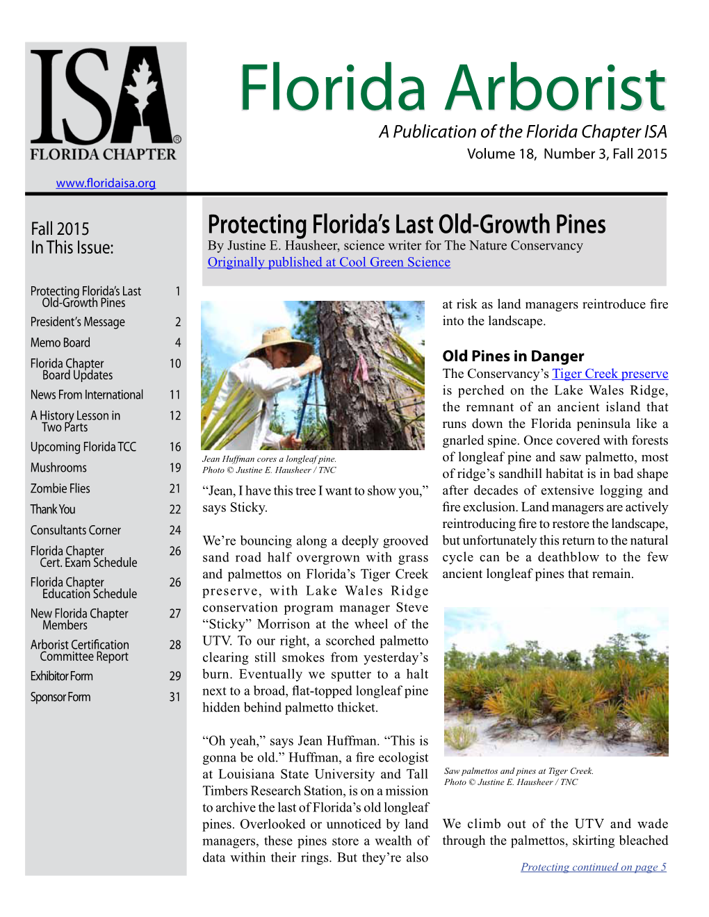 Florida Arborist Fall 2015 a Message from the President