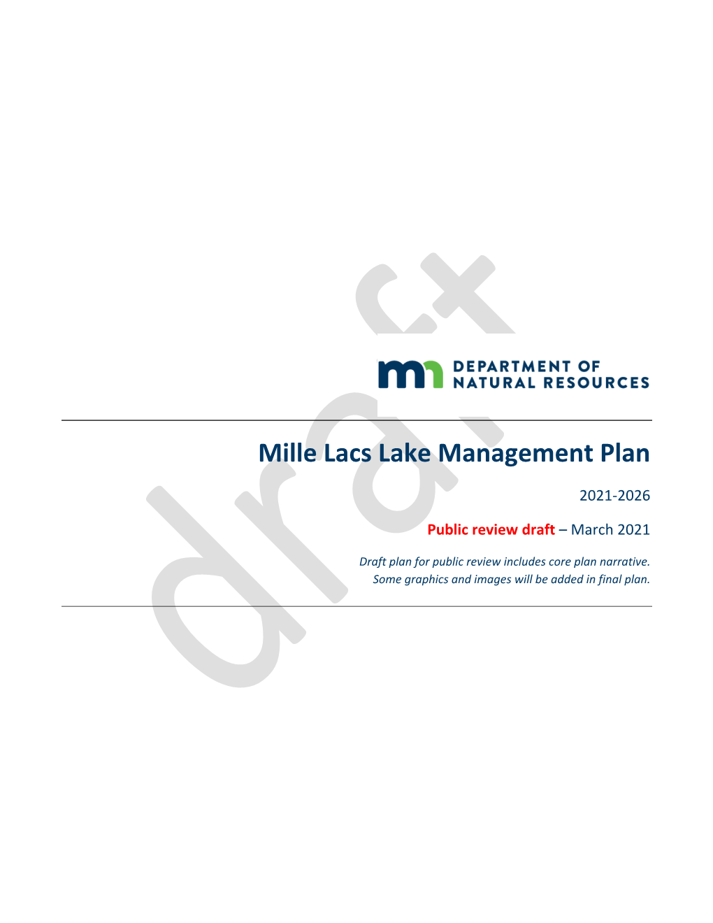 Mille Lacs Lake Management Plan 2021-2026 Page 1