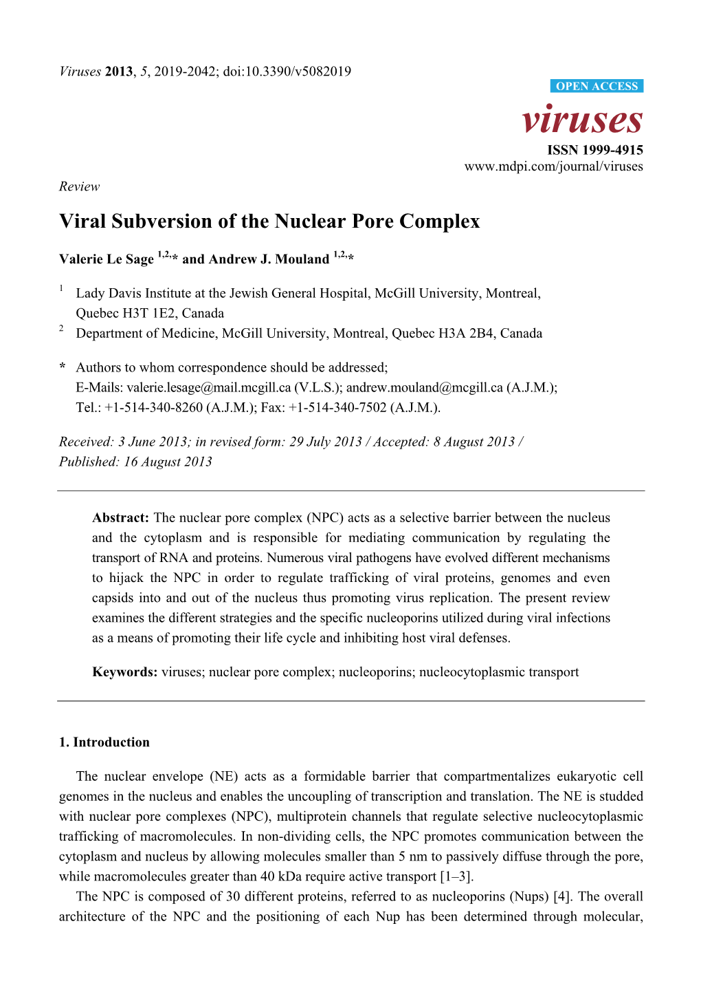 Viral Subversion of the Nuclear Pore Complex