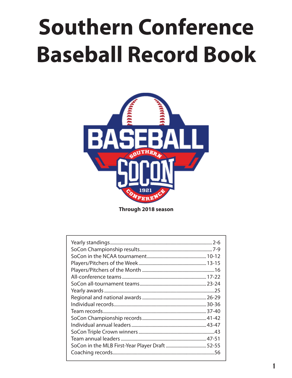 Southern Conference Baseball Record Book