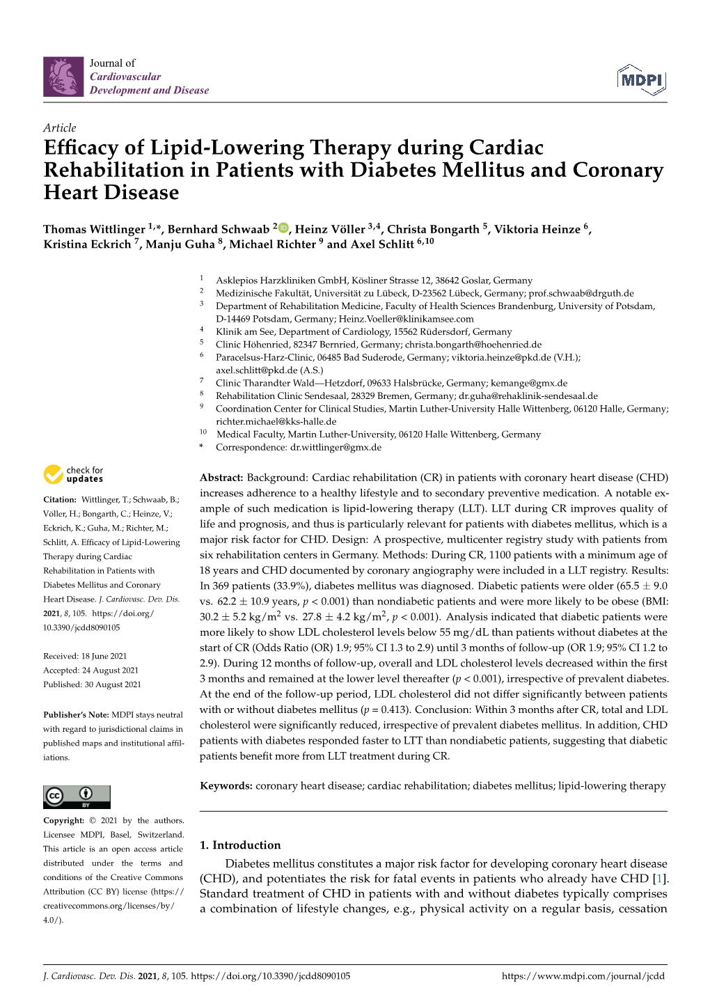 Efficacy of Lipid-Lowering Therapy During Cardiac Rehabilitation in Patients with Diabetes Mellitus and Coronary Heart Disease