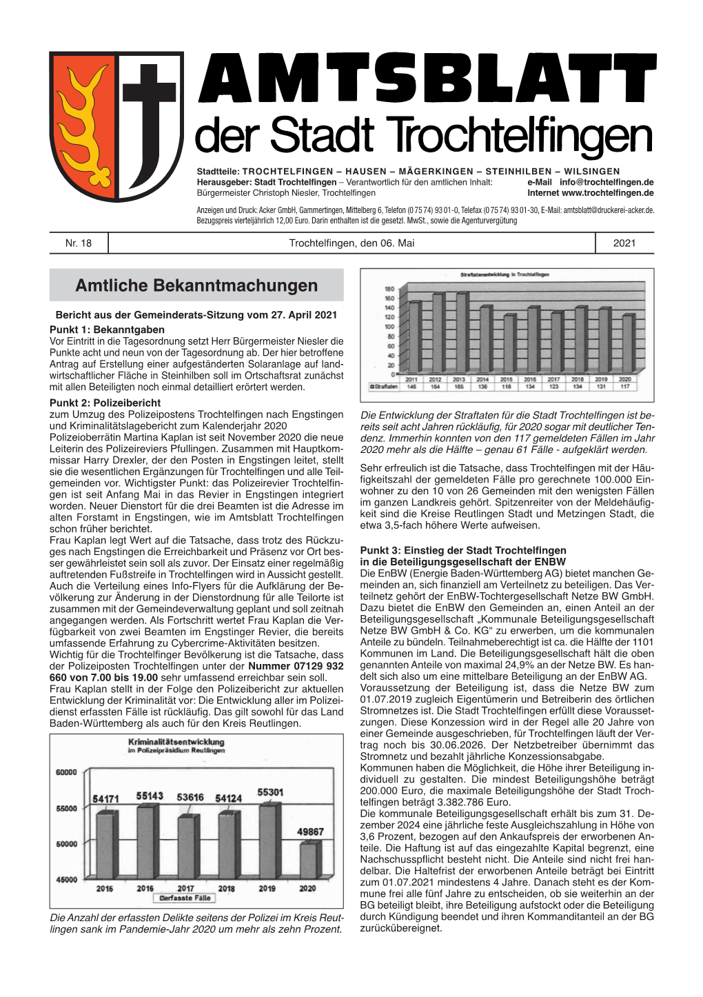 Amtliche Bekanntmachungen