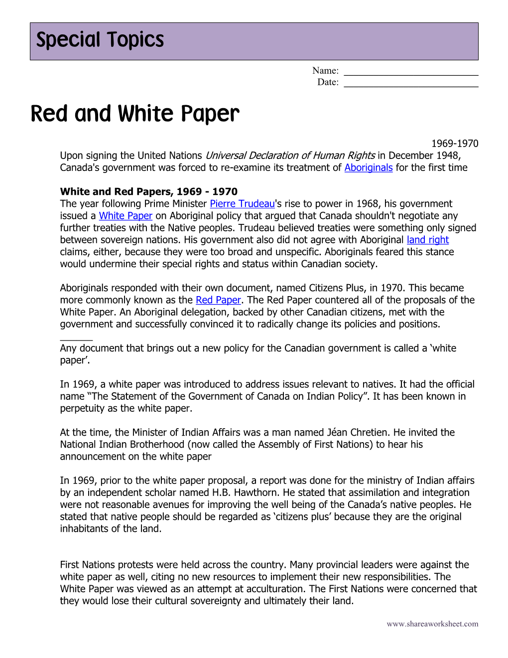 Red and White Paper