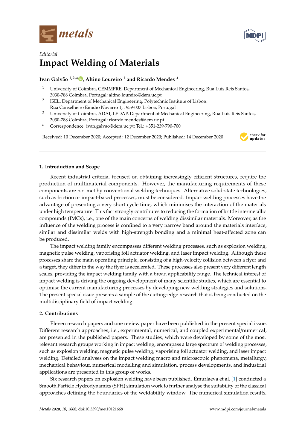 Impact Welding of Materials