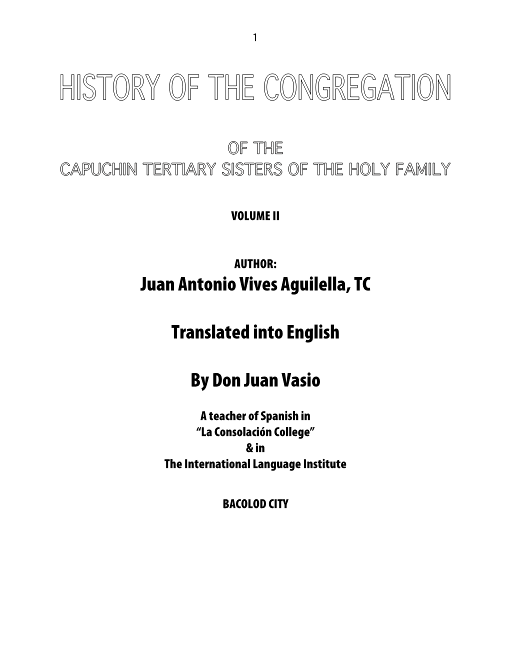 Juan Antonio Vives Aguilella, TC Translated Into English by Don