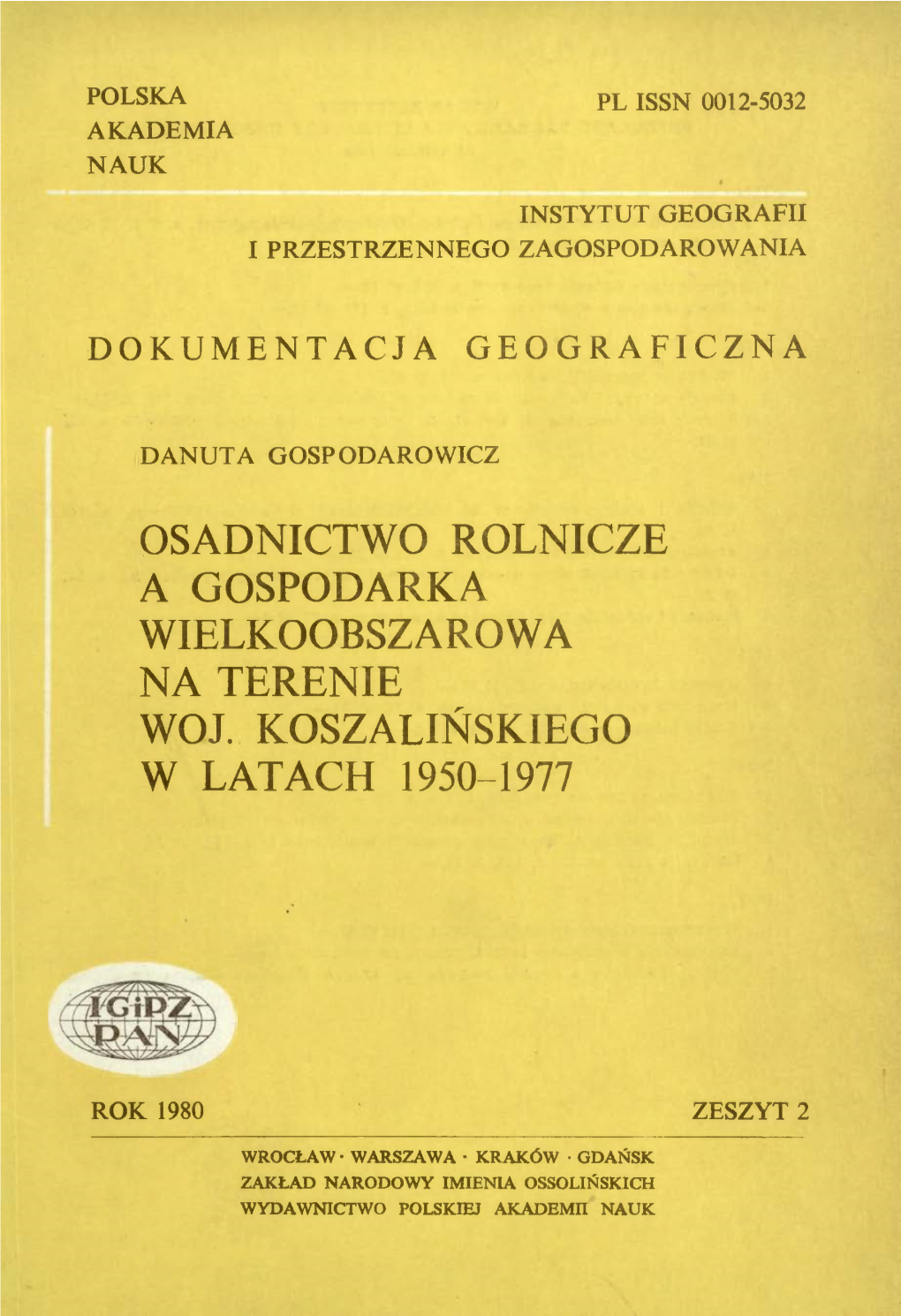 Dokumentacja Geograficzna Z. 2 (1980)