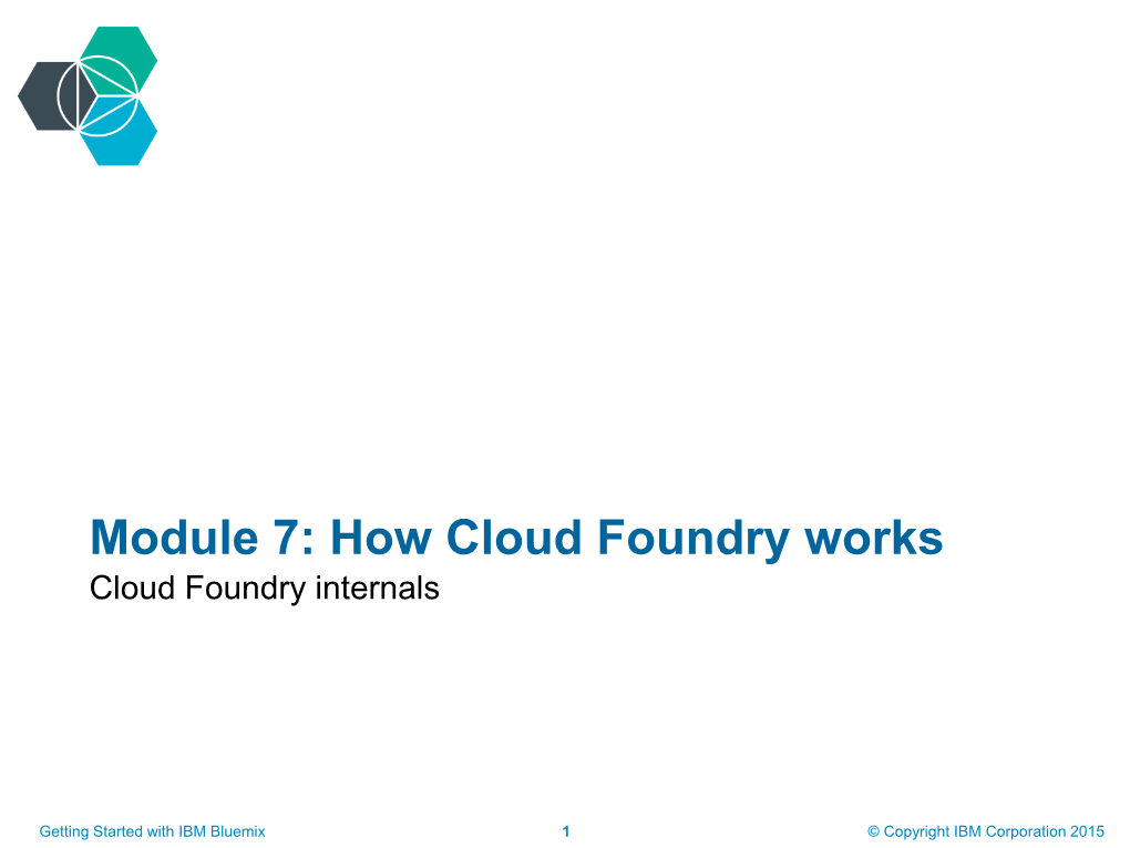 Cloud Foundry Works Cloud Foundry Internals