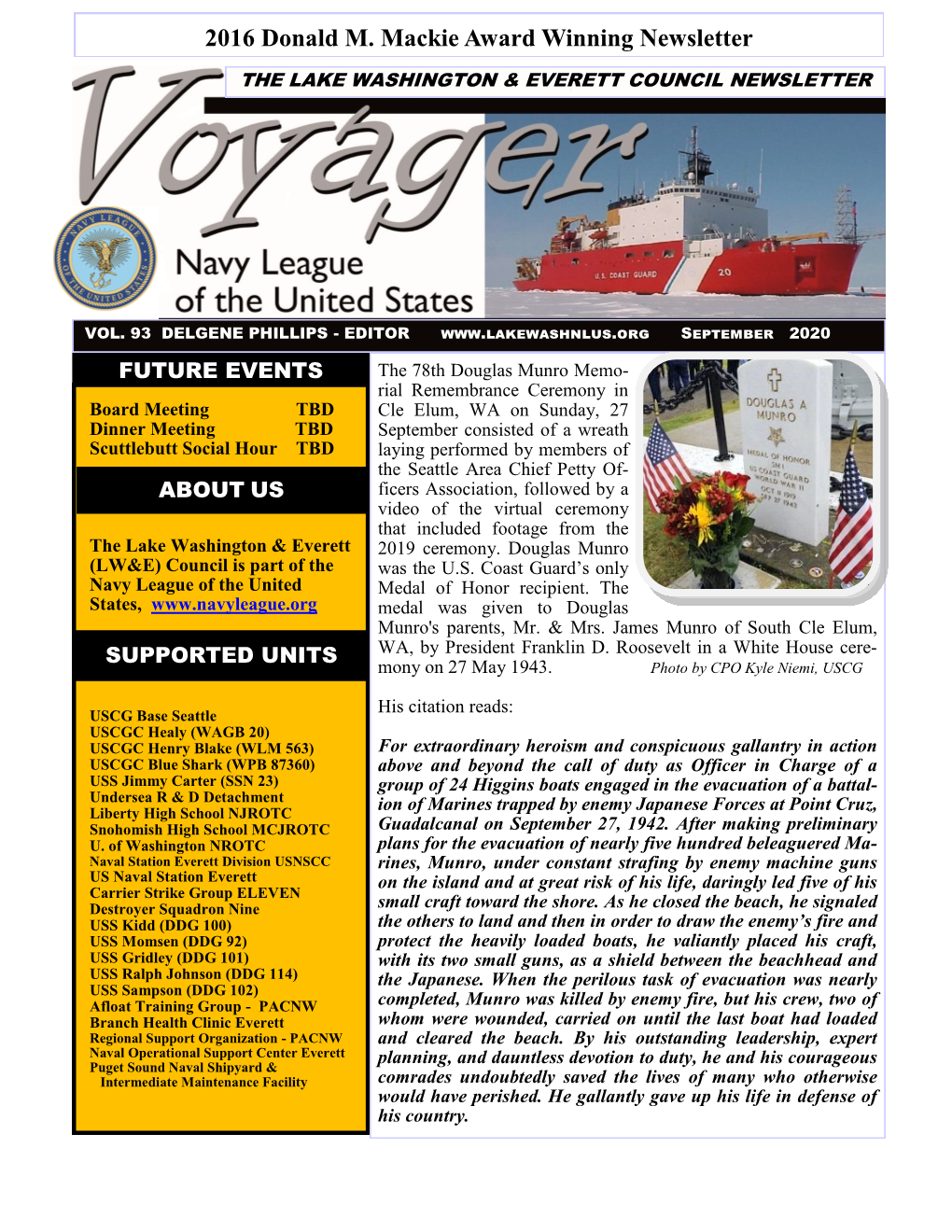 September 2020 Voyager Newsletter