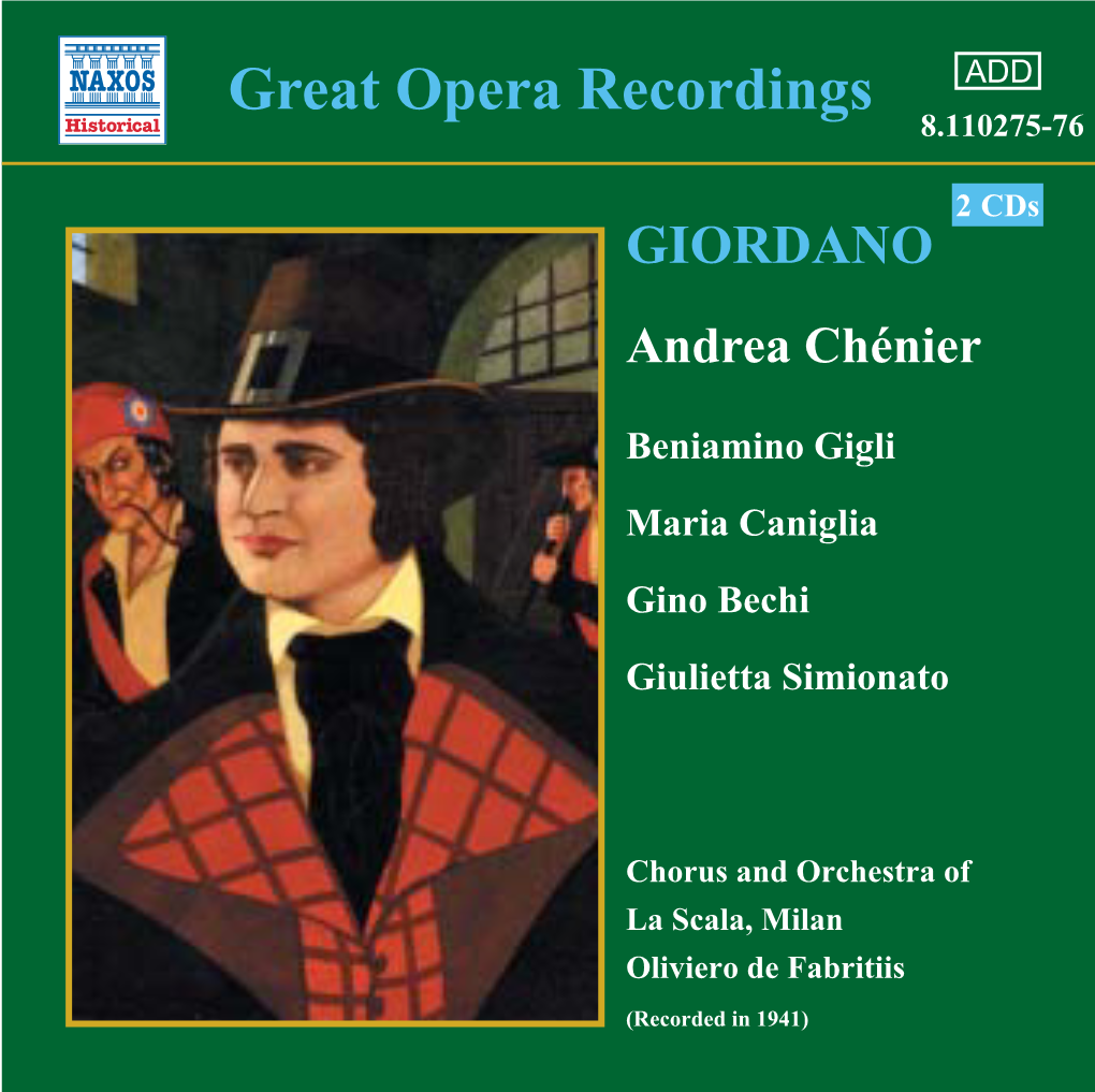 GIORDANO Andrea Chénier