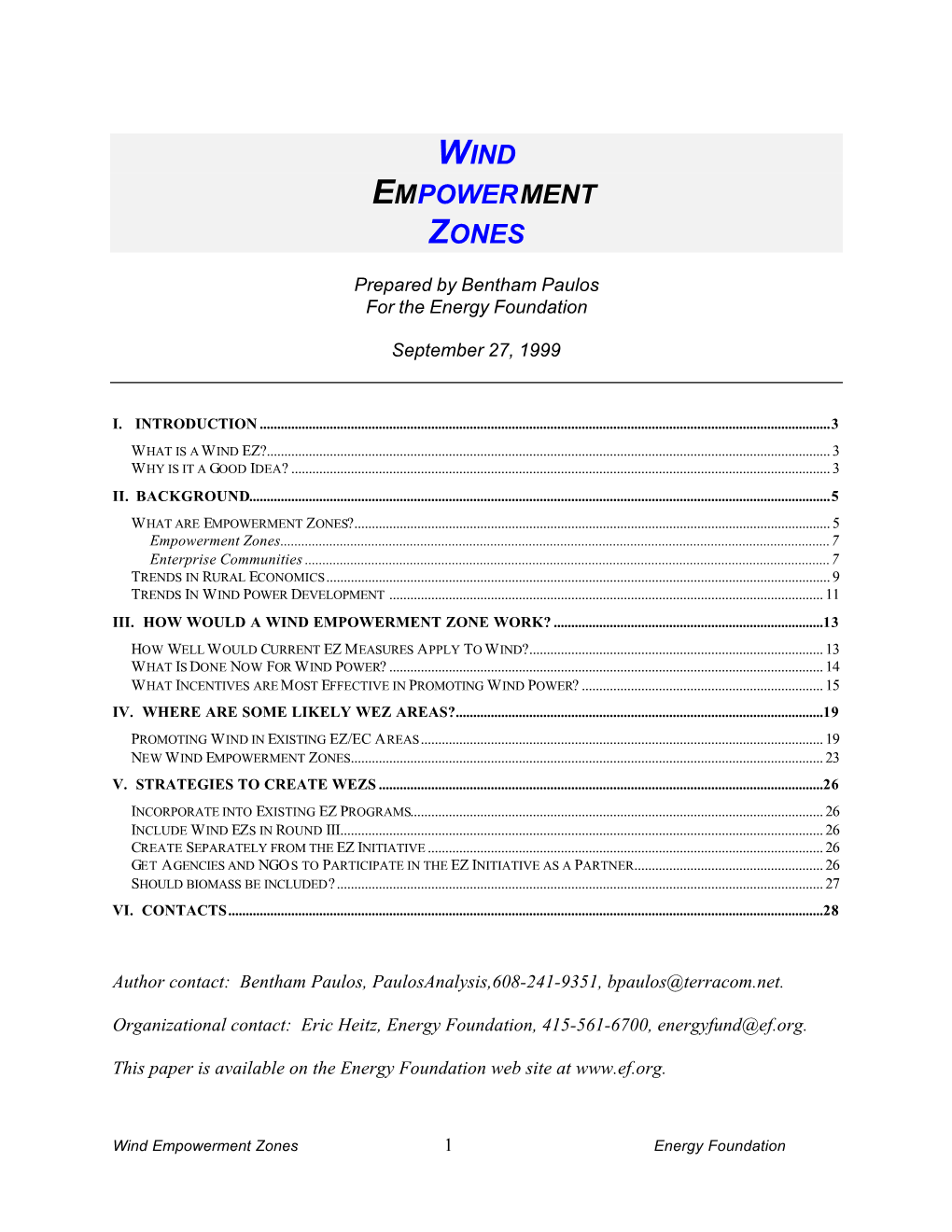 Wind Empowerment Zones