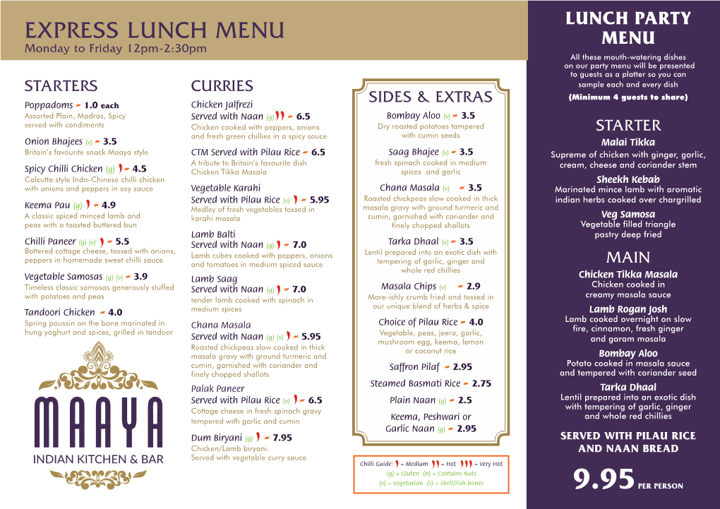 Express Lunch Menu