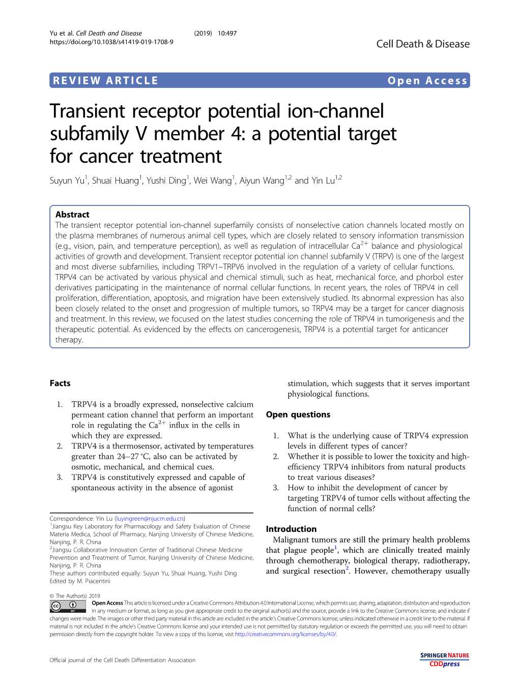 Transient Receptor Potential Ion-Channel Subfamily V Member 4