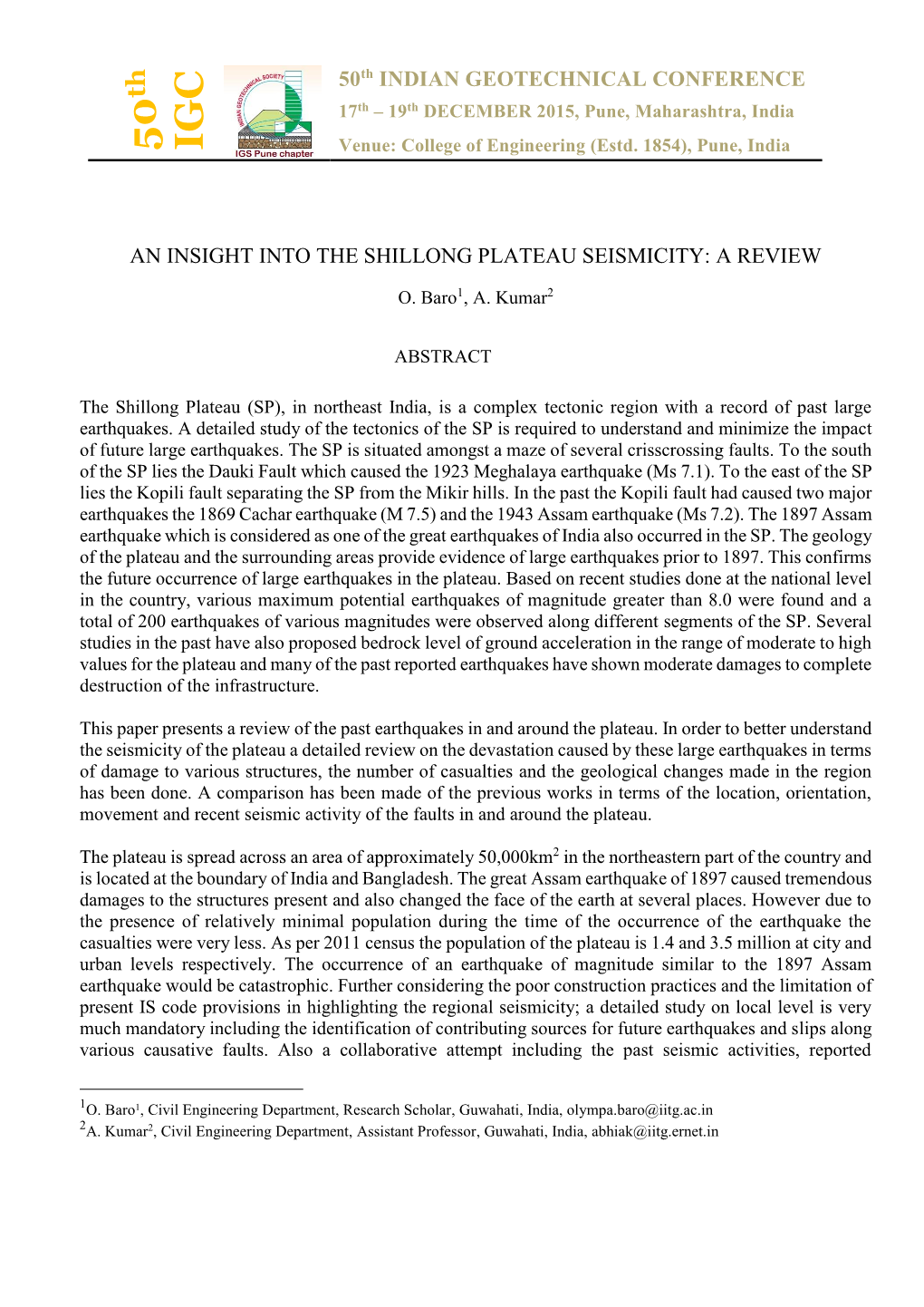 Insight Into the Shillong Plateau Seismicity